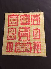 Rob Robert Ryan Screen Print On Cotton Advert Flyer For Framed Print Sale