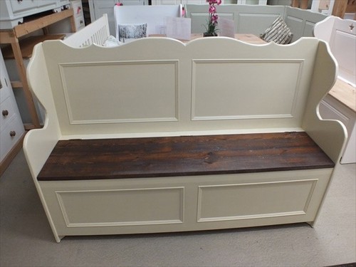 Painted wave monks bench - wave,