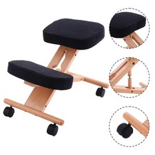 Wooden Kneeling Chair Orthopaedic Stool Ergonomic Posture Frame Seat Black