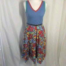 Cygnet Vintage 50s Womens Midi Dress Size UK 10 Floral Print V Neckline Pockets