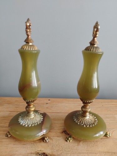 Antique green onyx art - onyx,