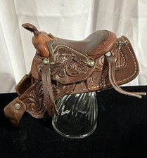 Western Leather Saddle Tooled