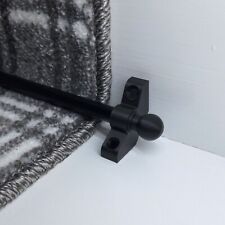 13 x 70cm Black Stair Rods - Round Finals Design - Carpet Runner Rod - 13 Pack