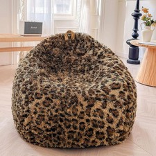 Faux fur leopard print - leopard, bean