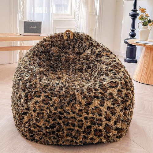 Faux fur leopard print bean - fur,