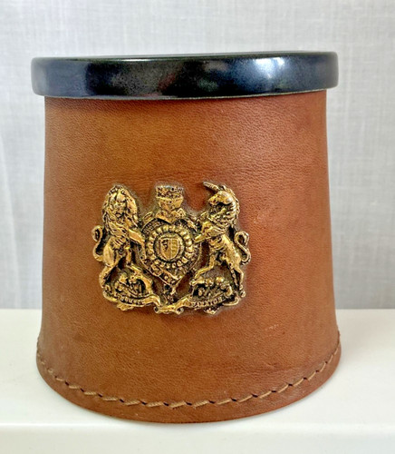 Vtg real hide leather beer - leather,