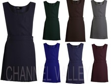 GIRLS BIB PINAFORE PLEATED SCHOOL UNIFORM DRESS  ALL AGES