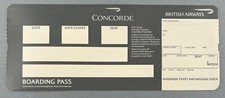 BRITISH AIRWAYS CONCORDE AIRLINE BOARDING PASS BA SUPERSONIC CARD SST