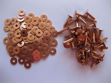 Copper saddlers rivets 10 Gauge x 1/2 with washers leather belt bag arts crafts