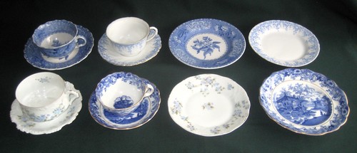 Vintage blue white china - vintage, tea