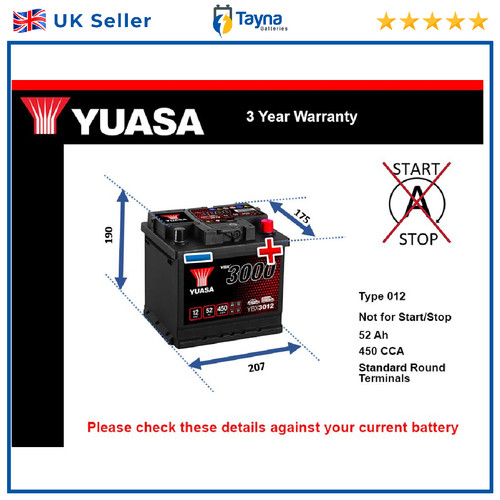 Battery fits mazda mx5 - fits, 3