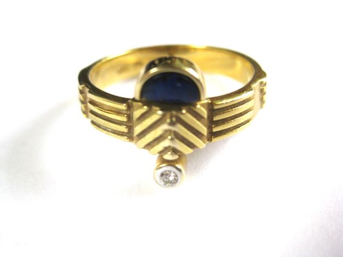 Ring gold 585 with - 585, lapis