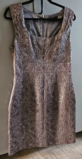 COAST Silver Brocade Dress -