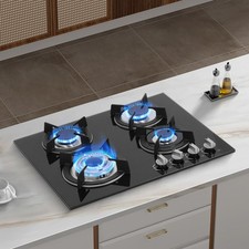 Black Glass 60cm Gas Hob 4