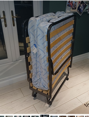 Black folding guest bed metal - folding,