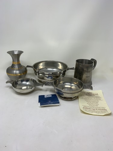 Penang pewter quaich set - pewter,