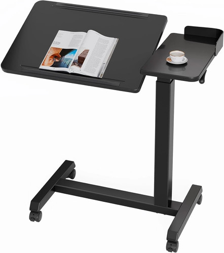 Overbed table with - with, adjustable