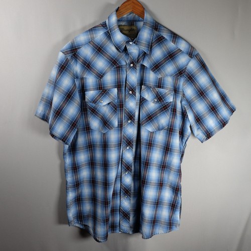 Wrangler western shirt blue - wrangler,