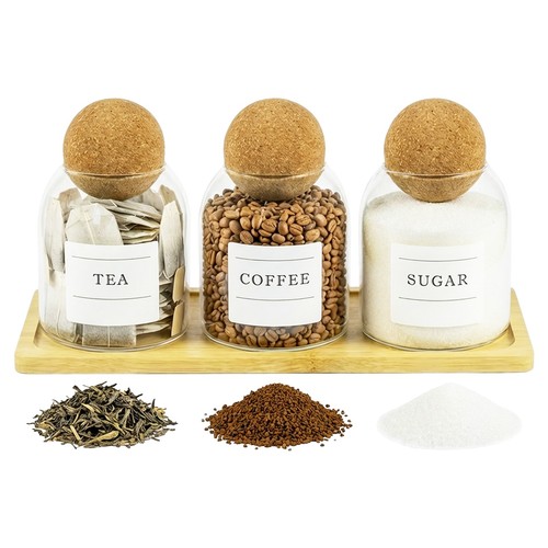 Glass jar cork - cork, tea