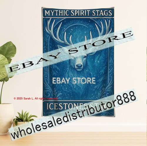 Frozen stag fantasy - fantasy, tapestry