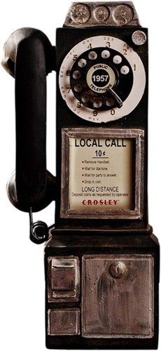 Vintage rotary pay phone - vintage,