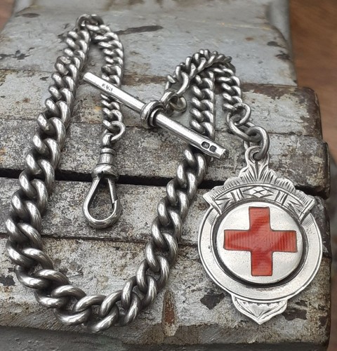 Silver albert chain - silver,