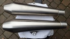 Triumph Thruxton 1200R 2x brushed stainless silencers