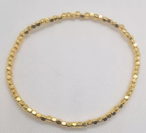 Metallic gold cube - gold, stretchy