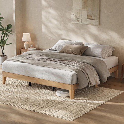 Double bamboo bed - bed, wooden