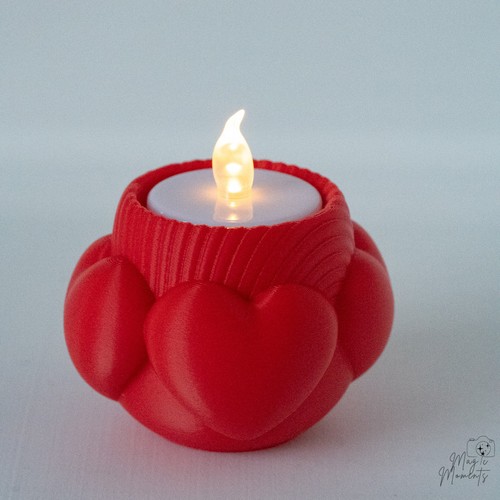Heart shaped led candle - shaped, holder
