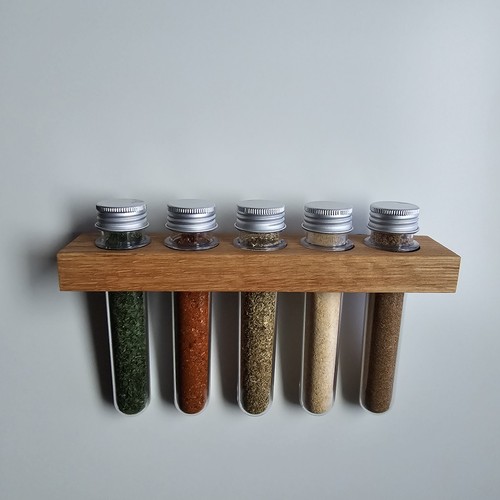 Handmade oak spice rack - oak,