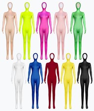 Men Women Invisible Morph Suit Party Costume Dress Full Body Spandex Open Face🎃