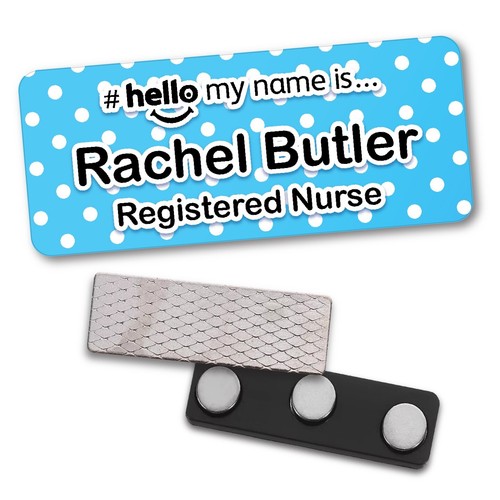 Hello name badge blue - name, pastel