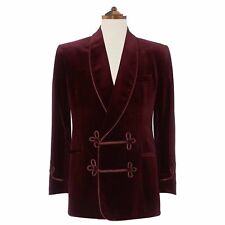 Men Burgundy Smoking Jackets