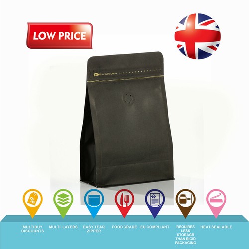 Sale 250g black kraft flat - 250g,