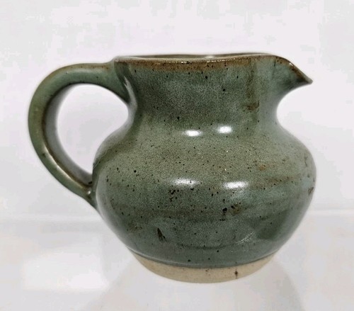 Studio pottery jug - green, glaze