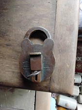 Small Vintage Brass Hand Made 2 Lever Padlock And Key 8 Cm Long