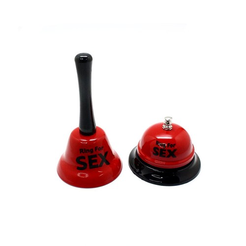 Red metal bell with - with, in