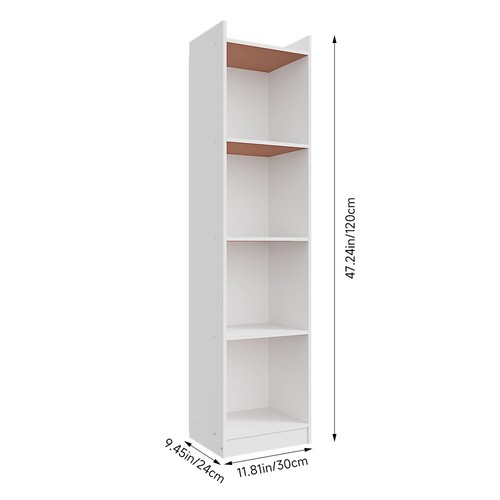 White wooden bookcase - white,