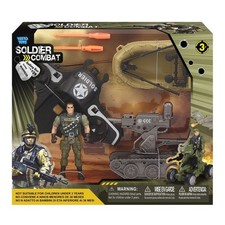 Soldier Combat Army Playset with Action Figure Boat & Tank Kids Toy Gift 3+