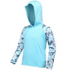 Boys UPF 50+ Swim Hooded Shirt with Pocket/Non-Pocket, Youth Kids SPF UV Sun ...