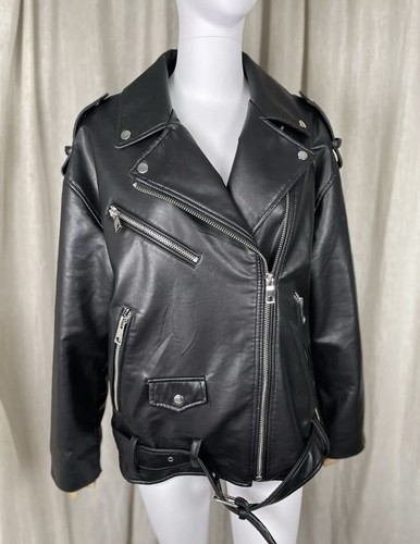 Zara black faux leather