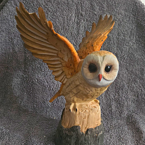 Ceramic owl figurine ornament - ceramic,