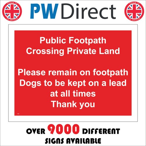 Sign public footpath crossing - footpath,