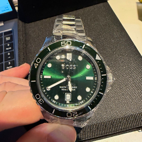 Boss men quartz 43mm green - men's,