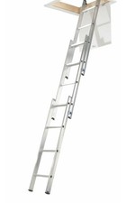 Mac Allister Aluminum Loft Ladder 3-Section 12 Tread Height Adjustable
