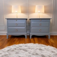 Stag Minstrel Bedside Tables Chest of Drawers F&B De Nimes Blue
