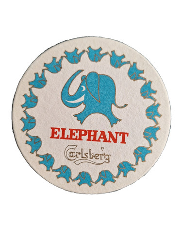 Carlsberg elephant beer mat - carlsberg,