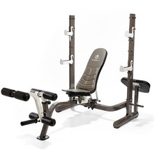 OLYMPIC ROBUST ADJUSTABLE FOLDING WEIGHT BENCH SQUAT RACK LEGS BICEP MARCY 70205