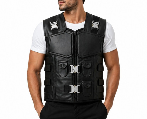 Mens black leather tactical - mens,